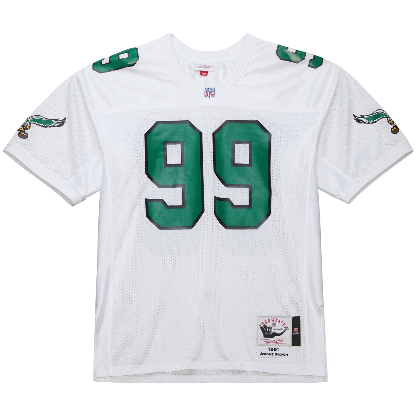 Philadelphia Eagles Jerome Brown Mitchell & Ness White 1991 Authentic Throwback Retired Player Jersey