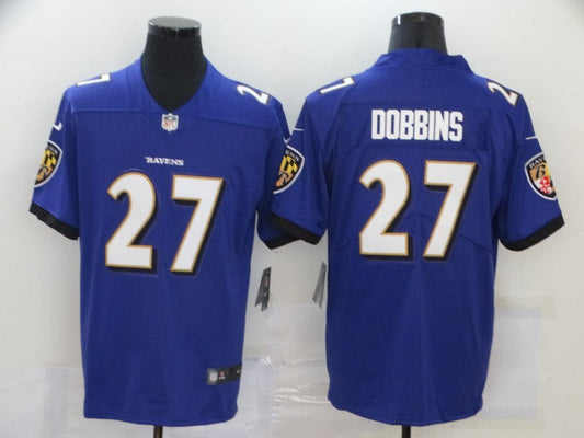 Men's Baltimore Ravens J.K. Dobbins #27 Purple Game Jersey1