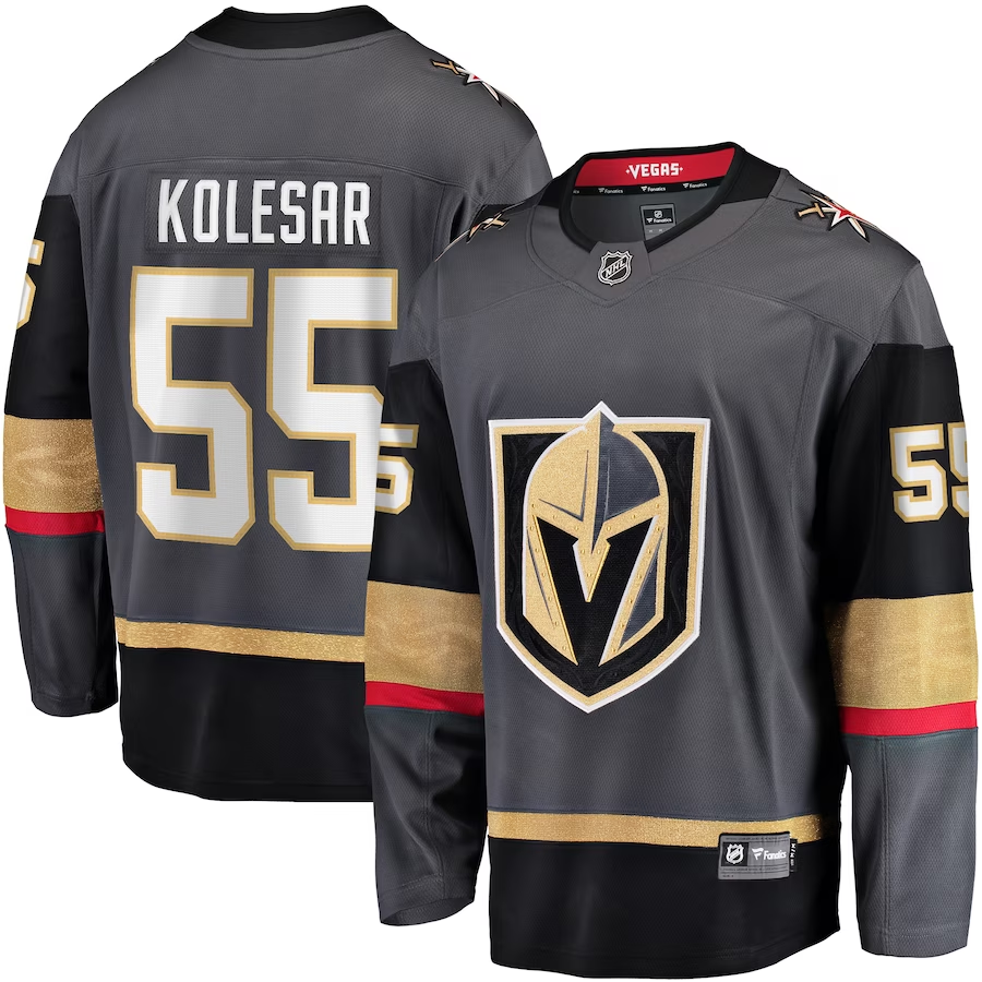 Men's Vegas Golden Knights Keegan Kolesar #55 Gray Alternate Breakaway Player jersey