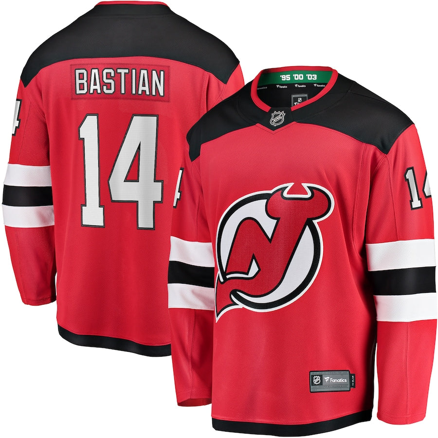 Nathan Bastian New Jersey Devils   Home Breakaway  Jersey - Red