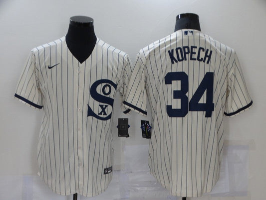 Men's Chicago White Sox Michael Kopech #34 Beige Replica Baseball Jersey1