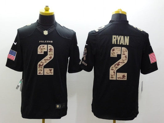 Men's Atlanta Falcons Matt Ryan #2 Black Player Jersey1