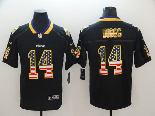 Men's Minnesota Vikings Stefon Diggs #14 Black Game Player jersey