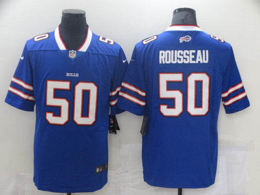 Men's Buffalo Bills Greg Rousseau #50 Blue Game Player Jersey1