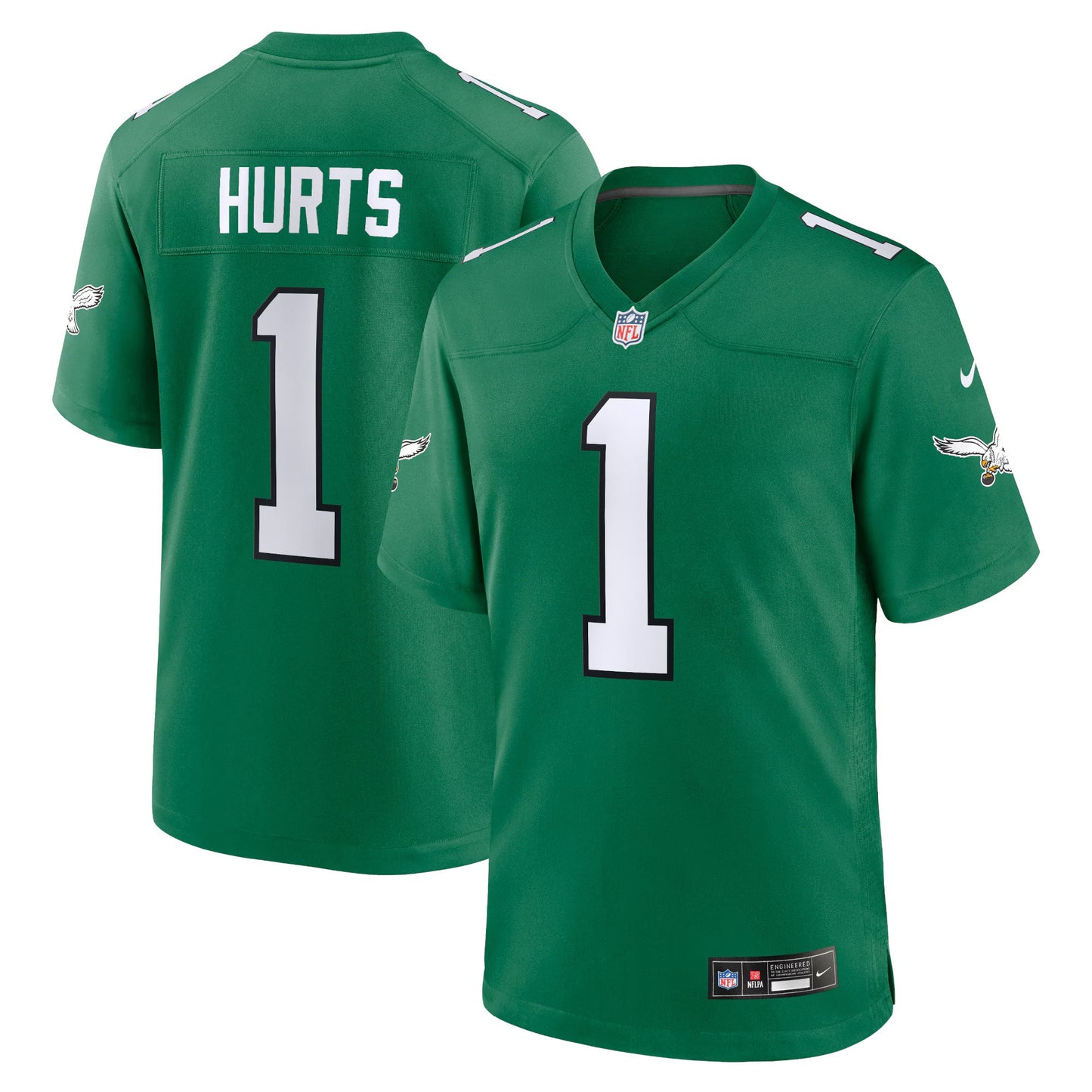 Philadelphia Eagles Jalen Hurts Kelly Green Alternate Game Player Jersey