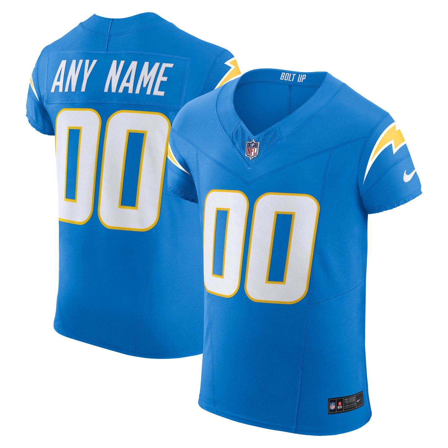 Los Angeles Chargers Powder Blue Vapor F.U.S.E. Elite Custom Jersey