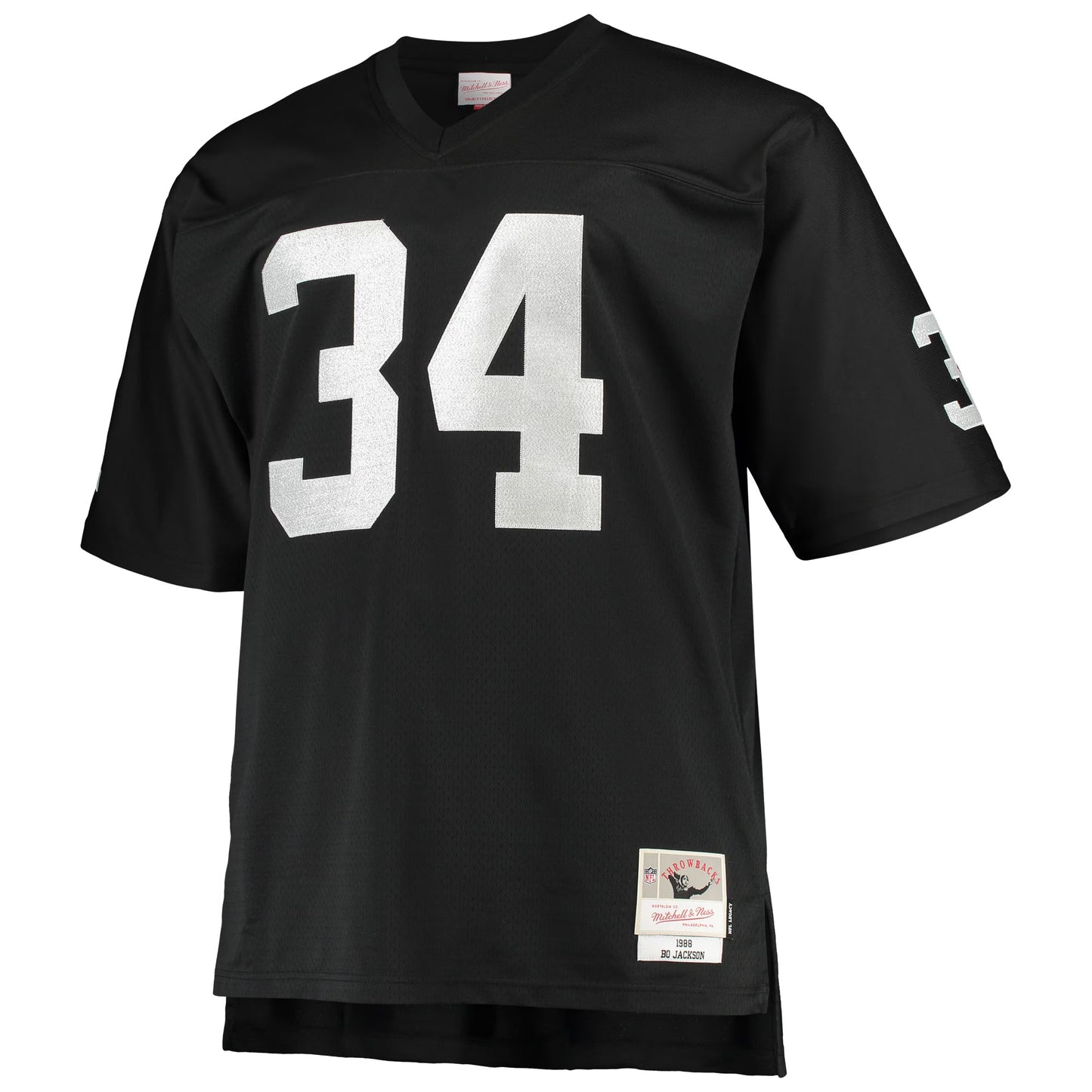 Las Vegas Raiders Bo Jackson Mitchell & Ness Black Big & Tall 1988 Retired Player Replica Jersey
