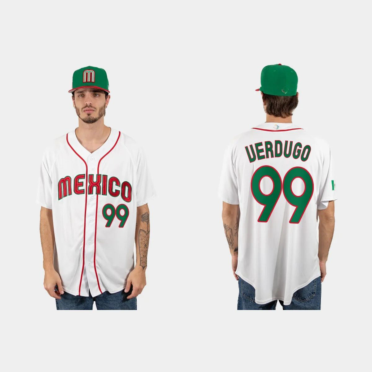 #99 ALEX VERDUGO MEXICO BASEBALL 2023 WORLD BASEBALL CLASSIC JERSEYC WHITE Stitches Baseball Jerseys