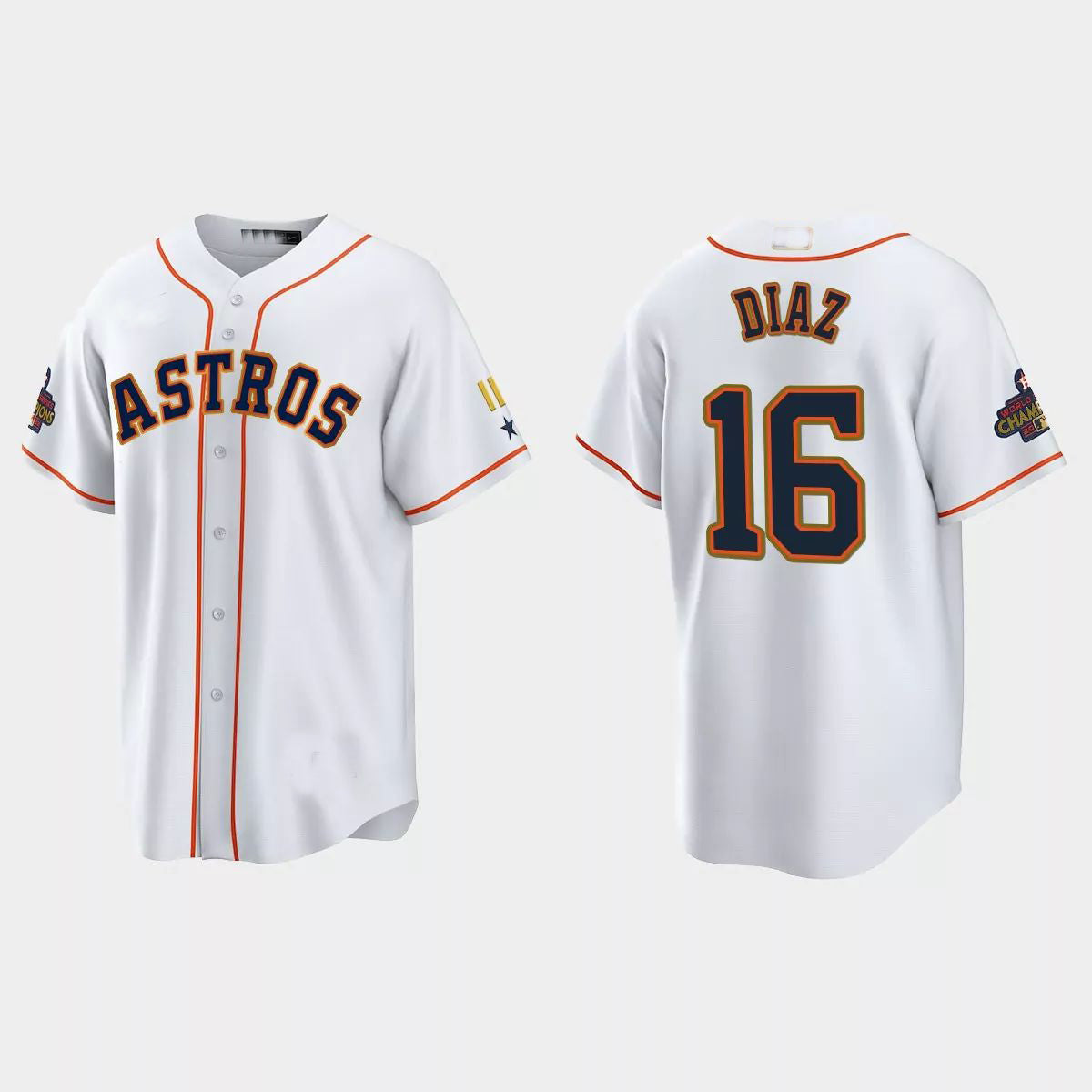 #16 Aledmys Diaz Houston Astros 2023 Gold Program JerseyC White Stitches Baseball Jerseys