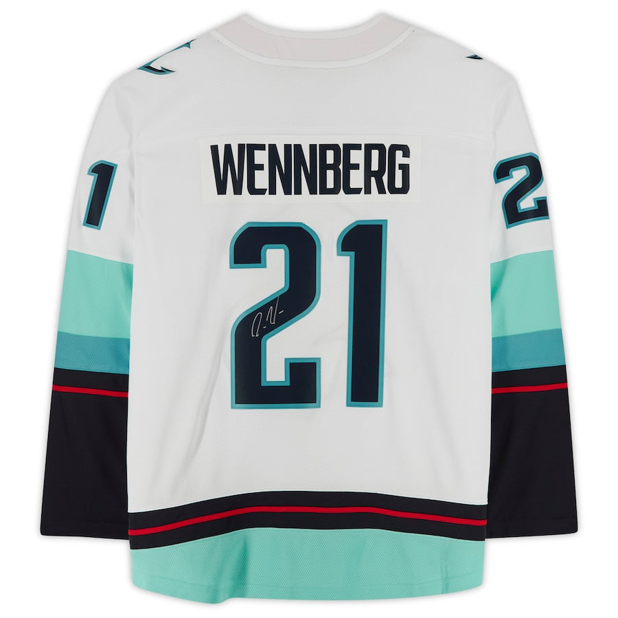 S.Kraken #21 Alex Wennberg Authenti  Breakaway Jersey White Stitched American Hockey Jerseys
