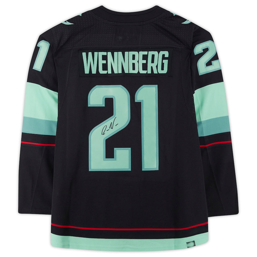 S.Kraken #21 Alex Wennberg   with Inaugural Season Jersey Patch Blue Stitched American Hockey Jerseys
