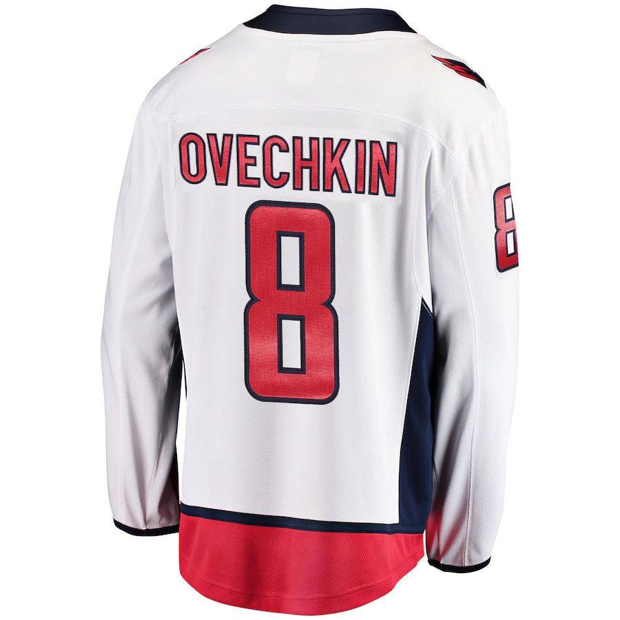 W.Capitals #8 Alex Ovechkin Breakaway Player Jersey White Stitched American Hockey Jerseys