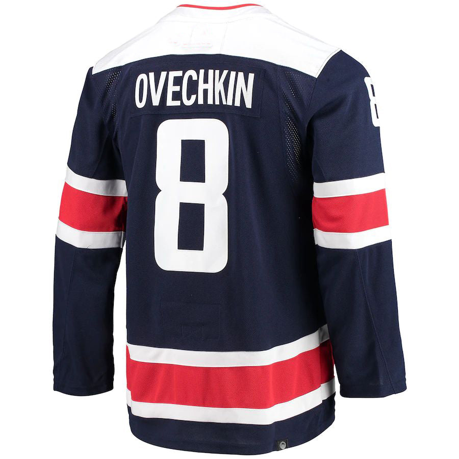 W.Capitals #8 Alex Ovechkin Alternate Captain Patch Primegreen  Pro Player Jersey Navy Stitched American Hockey Jerseys
