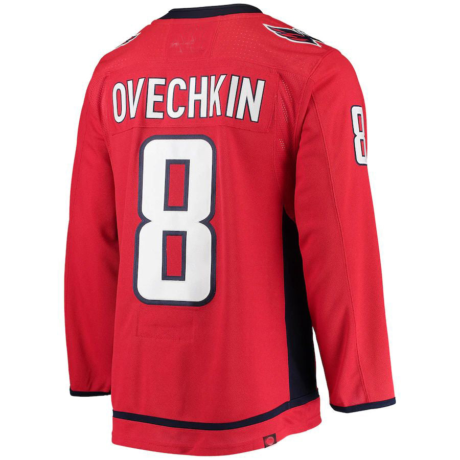 W.Capitals #8 Alex Ovechkin Home Captain Patch Primegreen  Pro Player Jersey Red Stitched American Hockey Jerseys