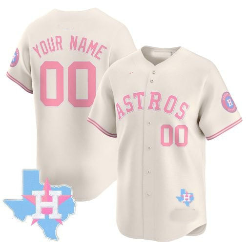 Custom Houston Astros Bubblegum Blue Vapor Premier Limited All Stitched Baseball Jersey
