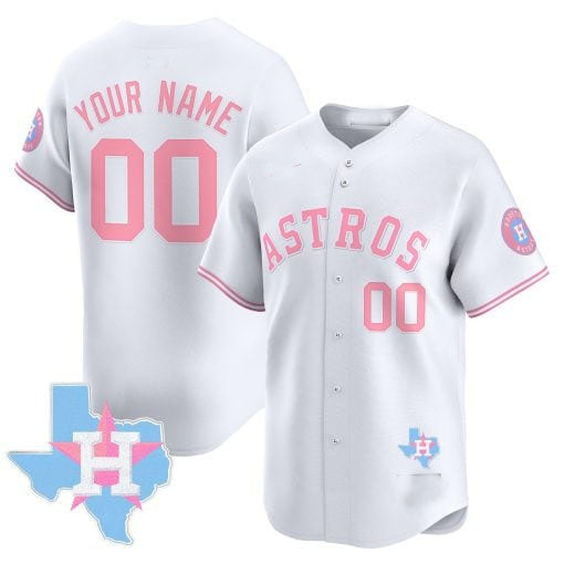 Custom Houston Astros Bubblegum Blue Vapor Premier Limited All Stitched Baseball Jersey
