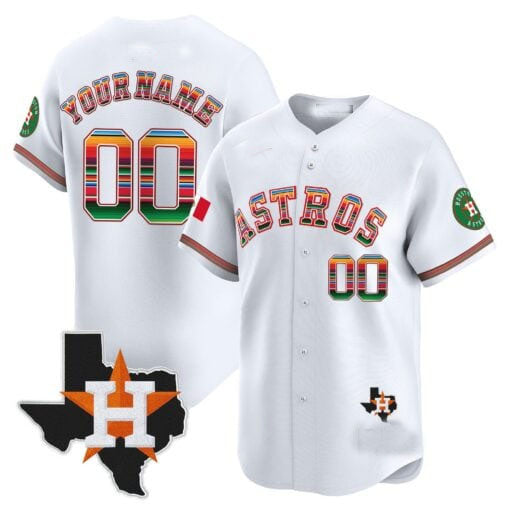Custom Houston Astros Mexico Texas Patch Vapor Premier Limited All Stitched Baseball Jersey