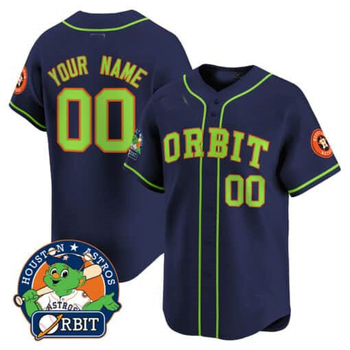 Custom Houston Astros Orbit Patch Vapor Premier Limited All Stitched Baseball Jersey