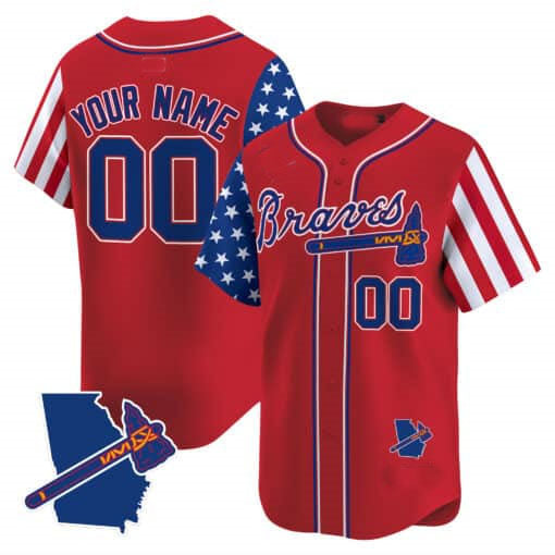 Custom Atlanta Braves 2024 Independence Day Vapor Premier Limited V2 All Stitched Baseball Jersey