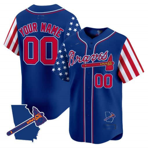 Custom Atlanta Braves 2024 Independence Day Vapor Premier Limited V2 All Stitched Baseball Jersey
