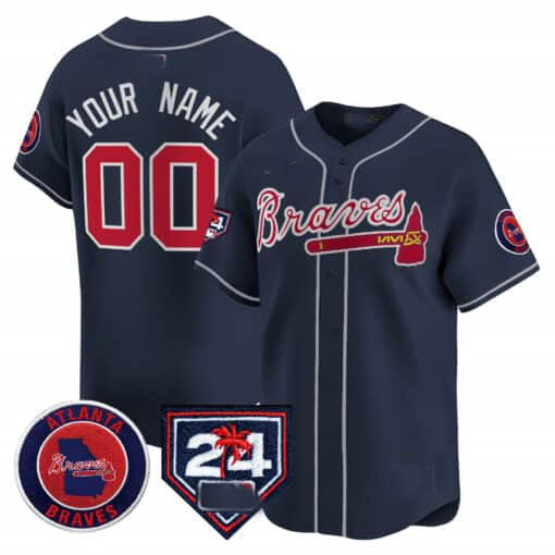 Custom Atlanta Braves 2024 Spring Training Patch Vapor Premier Limited All Stitched Baseball Jersey
