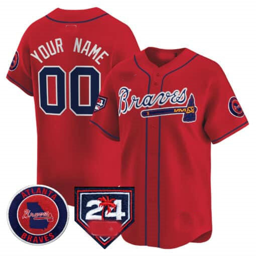 Custom Atlanta Braves 2024 Spring Training Patch Vapor Premier Limited All Stitched Baseball Jersey