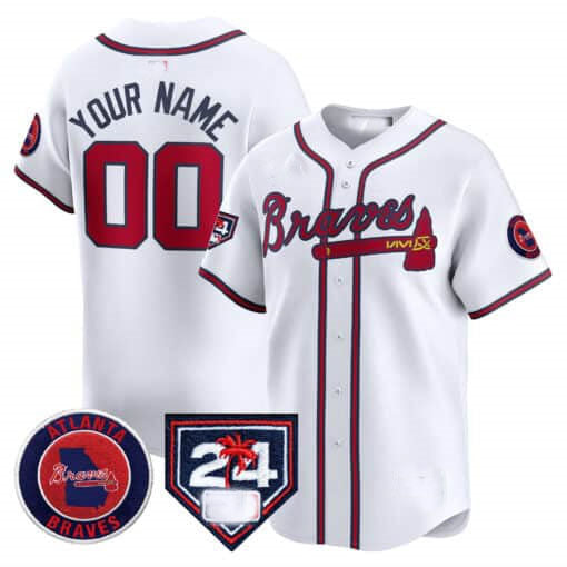 Custom Atlanta Braves 2024 Spring Training Patch Vapor Premier Limited All Stitched Baseball Jersey