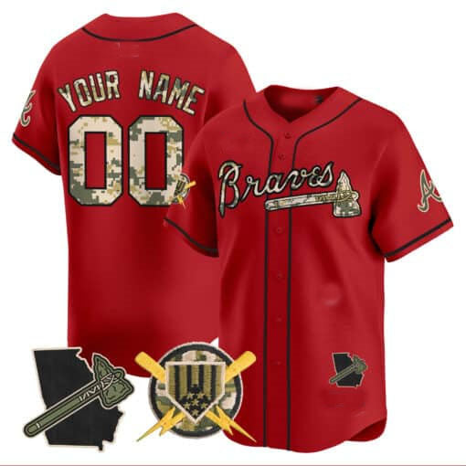 Custom Atlanta Braves Armed Forces Day Vapor Premier Limited All Stitched Baseball Jersey