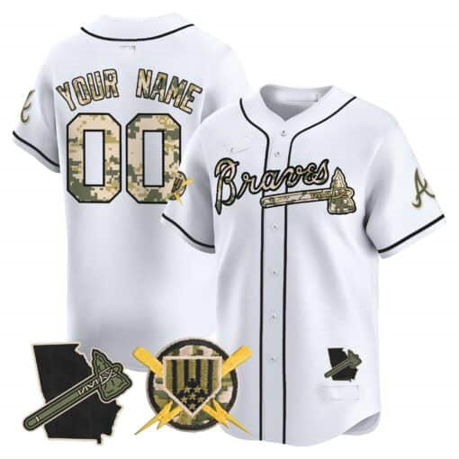 Custom Atlanta Braves Armed Forces Day Vapor Premier Limited All Stitched Baseball Jersey