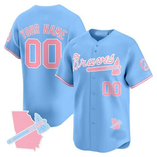 Custom Atlanta Braves Bubblegum Pink Vapor Premier Limited C All Stitched Baseball Jersey