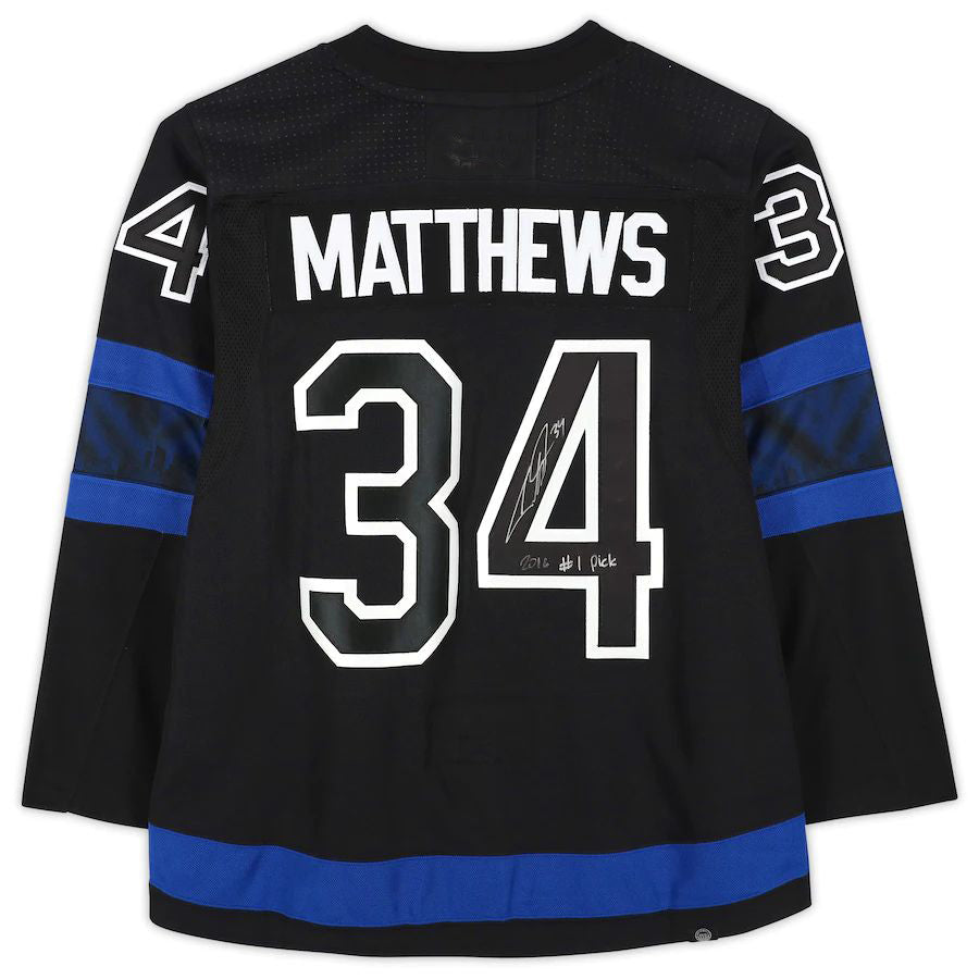 T.Maple Leafs #34 Auston Matthews   Alternate with 2016 #1 Pick Inscription Black Stitched American Hockey Jerseys