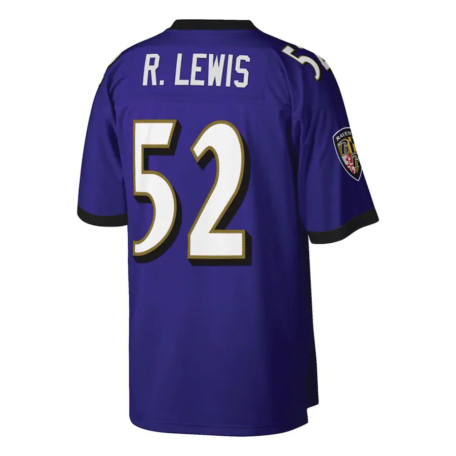 B.Ravens #52 Ray Lewis Purple Big & Tall 2000 Retired Player Replica Jersey Stitched American Football Jerseys