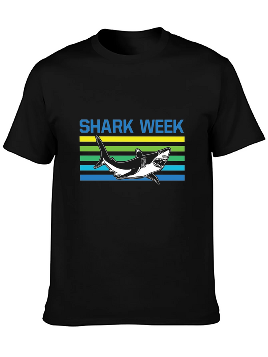 Shark Week Graphic Tee - Mens Short Sleeve Black T-Shirt