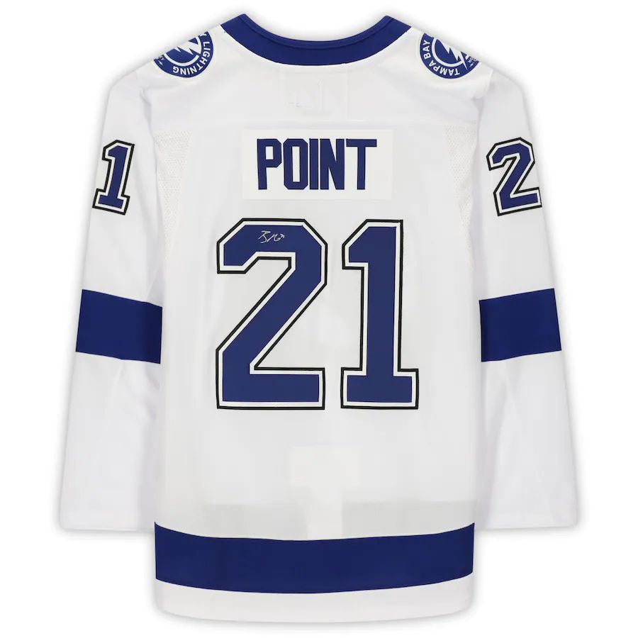 TB.Lightning #21 Brayden Point   with 2020 Stanley Cup Final Patch White Stitched American Hockey Jerseys