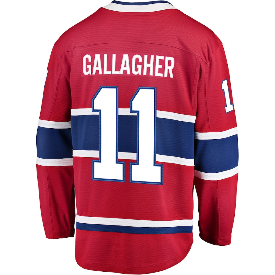 M.Canadiens #11 Brendan Gallagher Breakaway Player Jersey Red Stitched American Hockey Jerseys