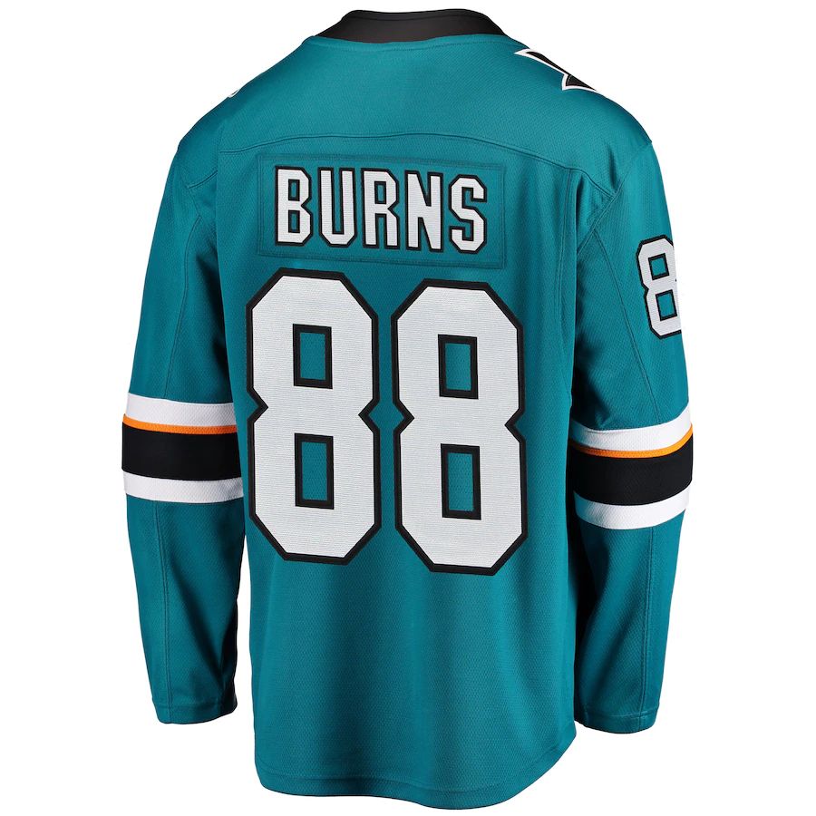 SJ.Sharks #88 Brent Burns Breakaway Player Jersey Teal Stitched American Hockey Jerseys