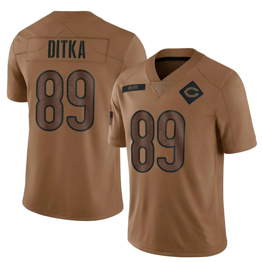 C.Bears #89 Mike Ditka Player Brown Salute To Service Limited Football Jerseys