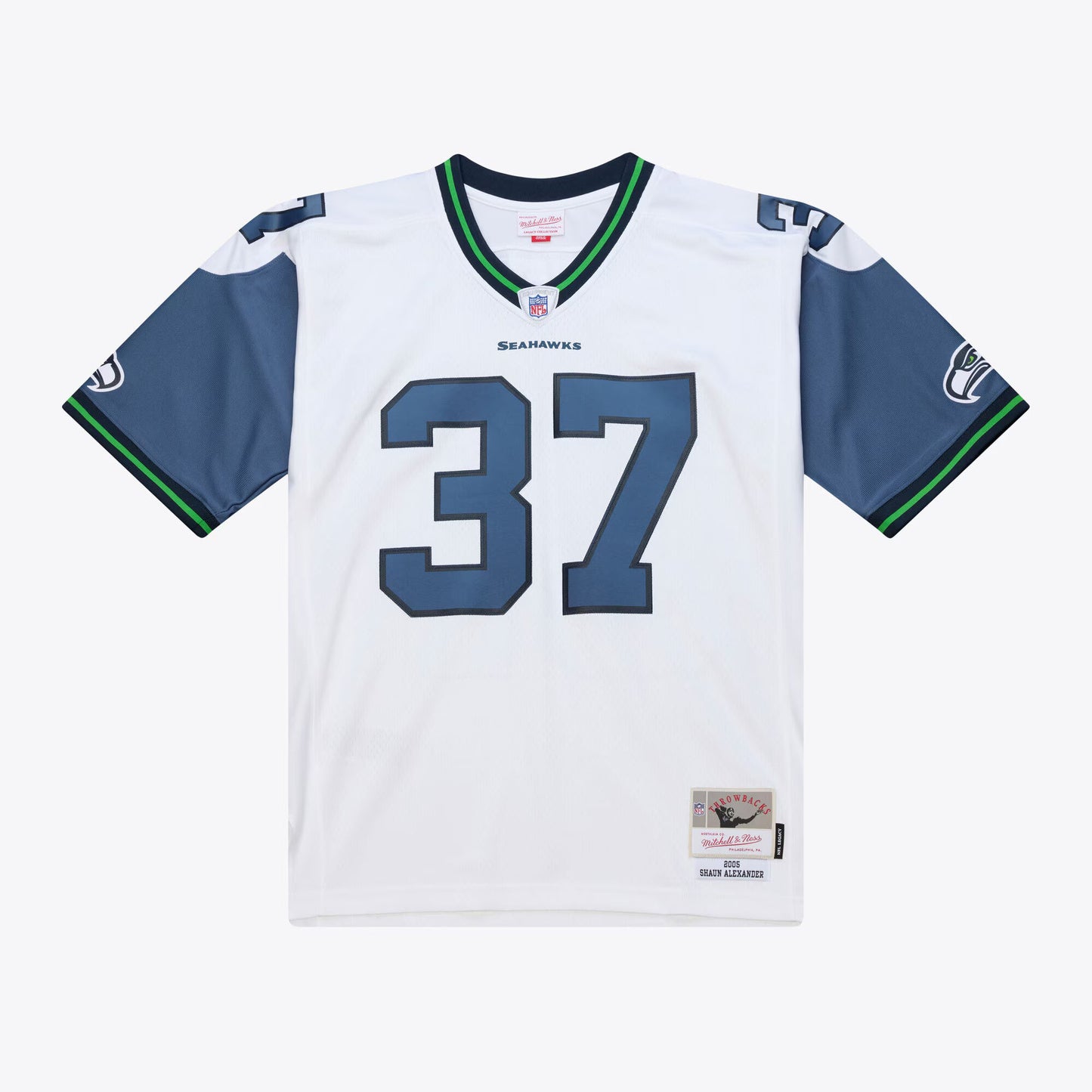 Seattle Seahawks Shaun Alexander Mitchell & Ness White 2005 Legacy Throwback Replica Jersey