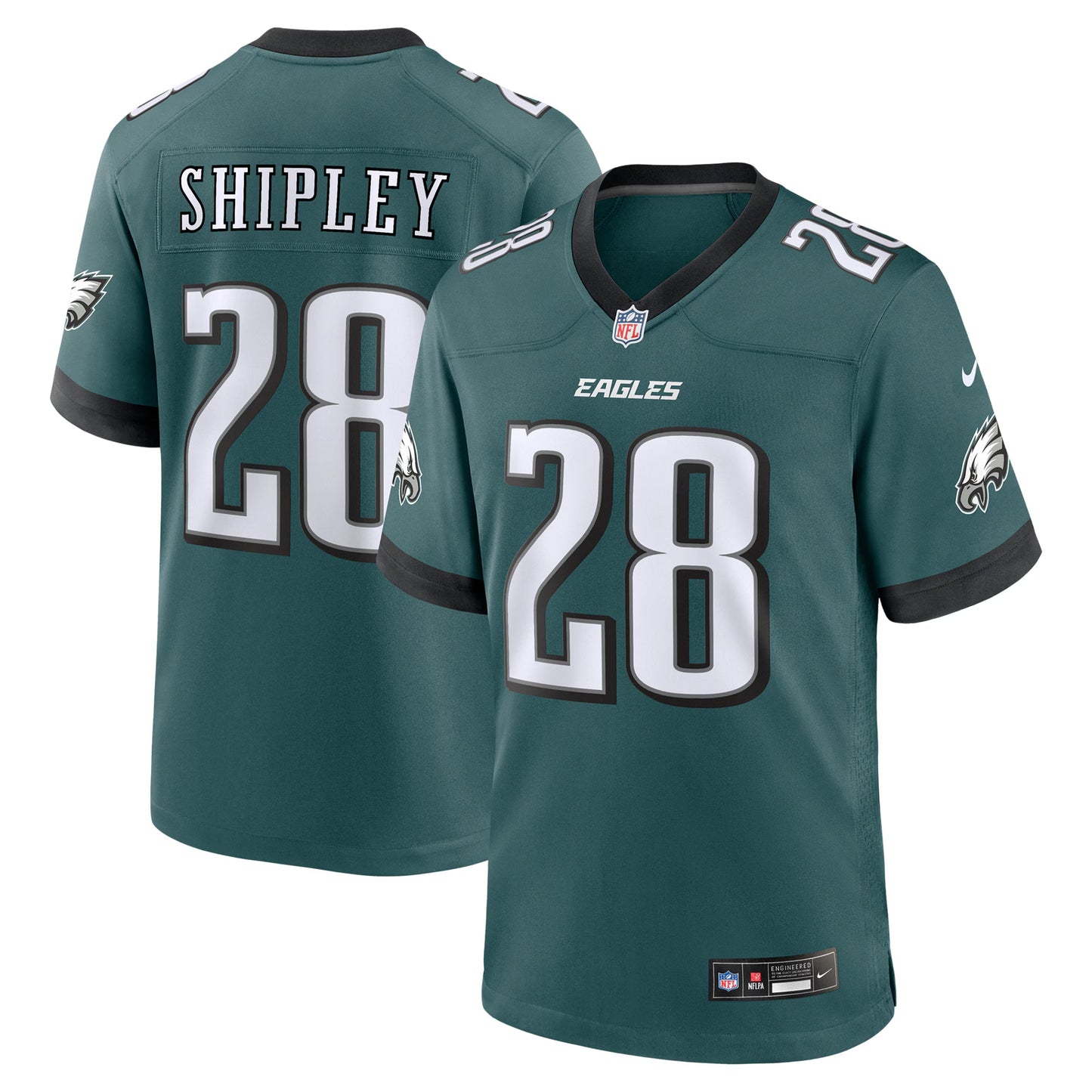 Philadelphia Eagles Will Shipley Midnight Green Team Game Jersey