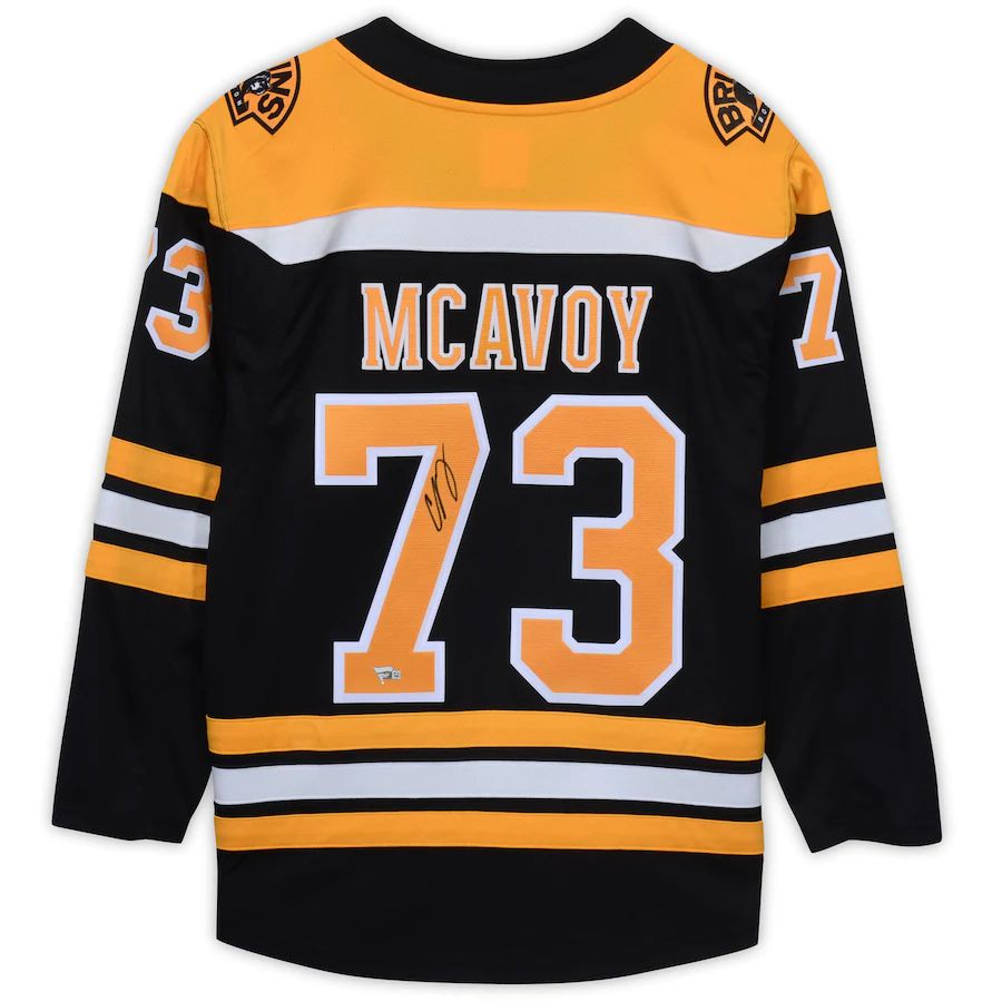 B.Bruins #73 Charlie McAvoy   Black Breakaway Jersey Stitched American Hockey Jerseys