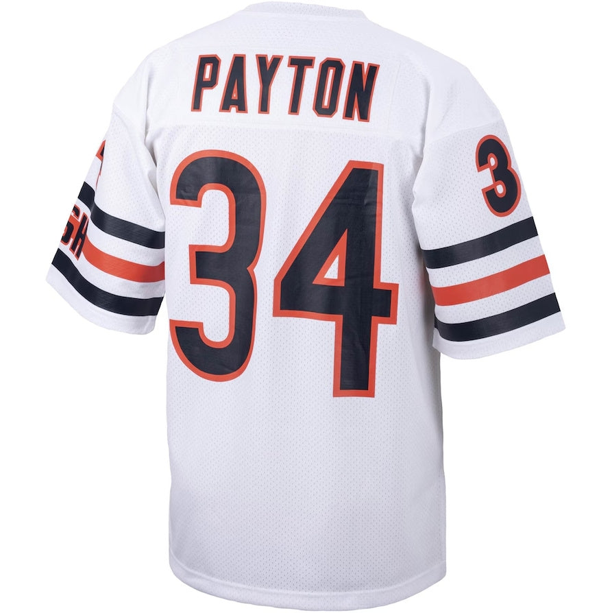 C.Bears #34 Walter Payton Big & Tall 1985 Retired Player Replica Jersey - White American Football Jerseys