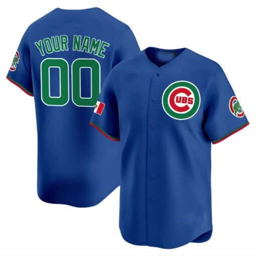 Custom Chicago Cubs Mexico Vapor Premier Limited V3C All Stitched Baseball Jersey