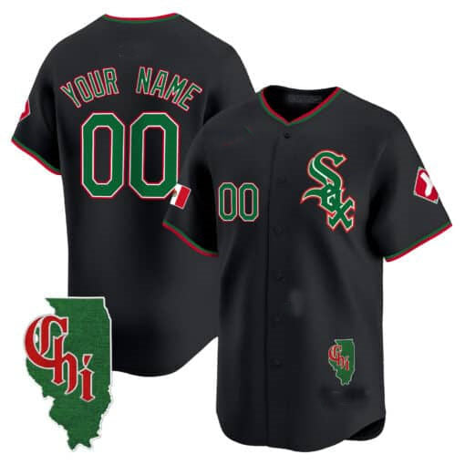 Custom Chicago White Sox Mexico Vapor Premier Limited Illinois Patch All Stitched Baseball Jersey