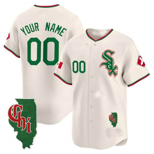 Custom Chicago White Sox Mexico Vapor Premier Limited Illinois Patch All Stitched Baseball Jersey