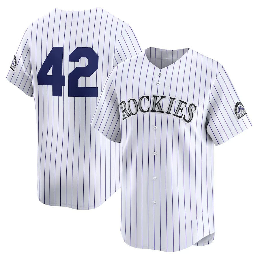 Colorado Rockies 2024 #42 Jackie Robinson Day Home Limited Jersey C White Stitches Baseball Jerseys