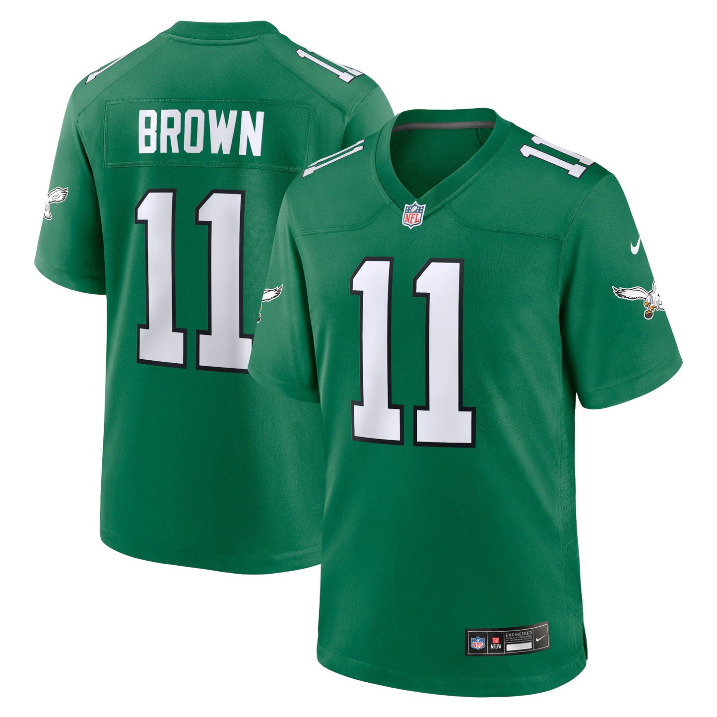 Philadelphia Eagles A.J. Brown Kelly Green Alternate Game Player Jersey