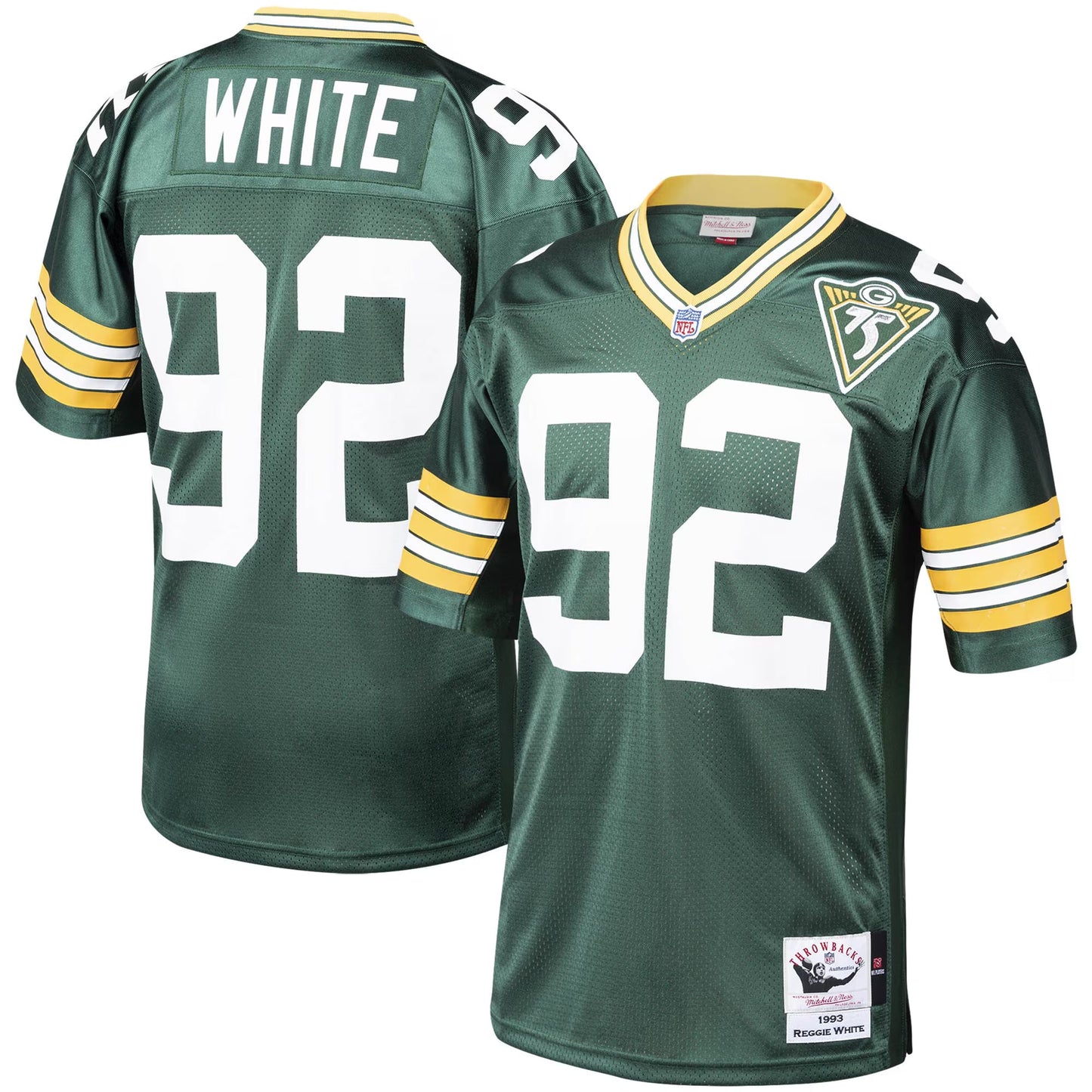 Green Bay Packers 1993 Reggie White Mitchell & Ness Green Authentic Throwback Retired Player Jersey
