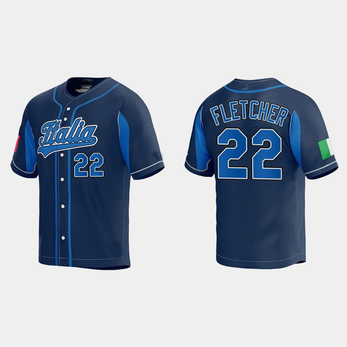 #22 DAVID FLETCHER WORLD BASEBALL CLASSIC 2023 WORLD BASEBALL CLASSIC JERSEYC NAVY Stitches Baseball Jerseys