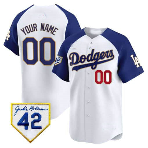 Custom Los Angeles Dodgers 2024 Jackie Robinson Patch Vapor Premier Limited All Stitched Baseball Jersey