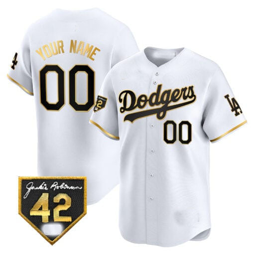 Custom Los Angeles Dodgers 2024 Jackie Robinson Patch Vapor Premier Limited All Stitched Baseball Jersey
